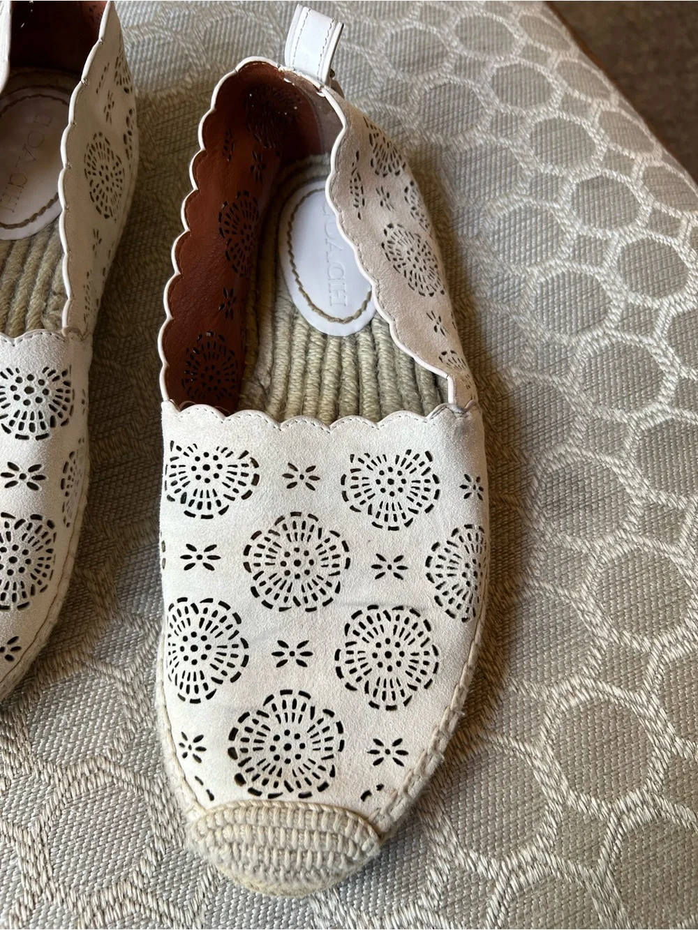 Coach Astor Rose cutout Espadrille Flats